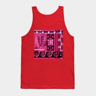 Pink Hawaiian Patterns Tank Top